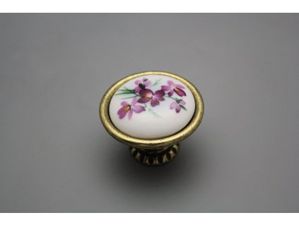 Rustikální úchytka Bohemia 40mm Viola s mašlí č. 1