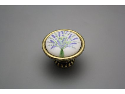 Rustikální úchytka Bohemia 40mm Levandule č. 1