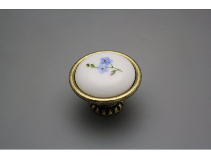 Rustikální úchytka Bohemia 40mm Pomněnky Házenky č. 1