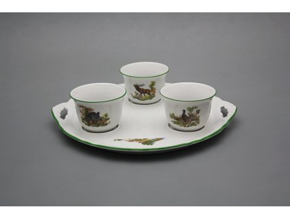 Likérová souprava s kalíšky 0,04l Myslivci 4dílná ZL č. 1