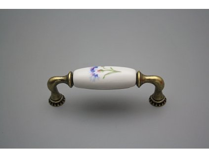 Rustikální úchytka Bohemia 96mm Chrpy č. 1