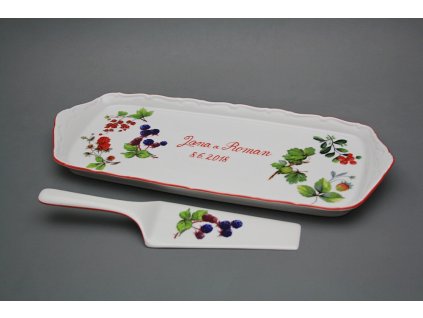 Dárkový podnos s lopatkou a věnováním 37cm Verona Lesní plody CL č. 1