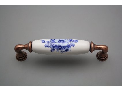 Rustikální úchytka Bohemia 128mm Blue Floral CU č. 1
