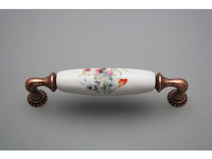 Rustikální úchytka Bohemia 128mm Kvetoucí louka CU č. 1