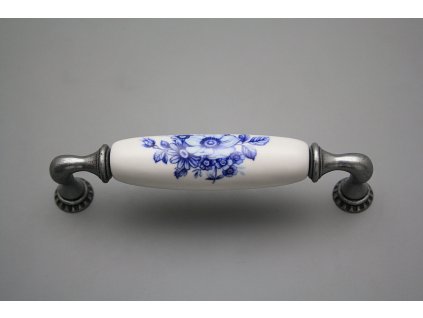 Rustikální úchytka Bohemia 128mm Blue Floral FV č. 1