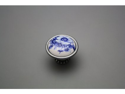 Rustikální úchytka Bohemia 40mm Blue Floral FV č. 1