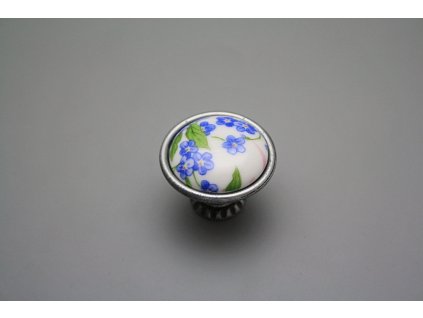 Rustikální úchytka Bohemia 35mm Pomněnky Chintz FV č. 1