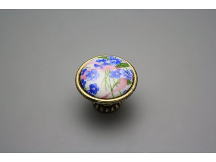 Rustikální úchytka Bohemia 35mm Pomněnky Chintz č. 1