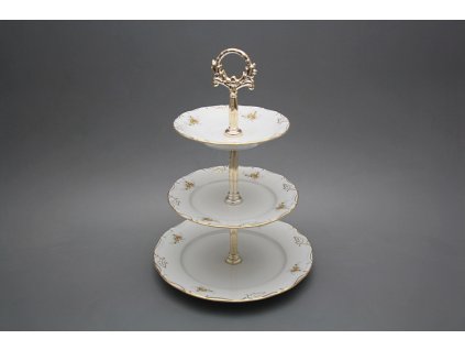 Etažér třípatrový Marie Louise Čajové růžičky EGL LUX č. 1
