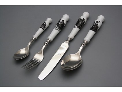 Souprava příborů Bohemia 1987 Rokokové panenky BB 24dílná s kazetou č. 1