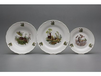 Talířová souprava Verona Myslivci 12dílná GZL č. 1