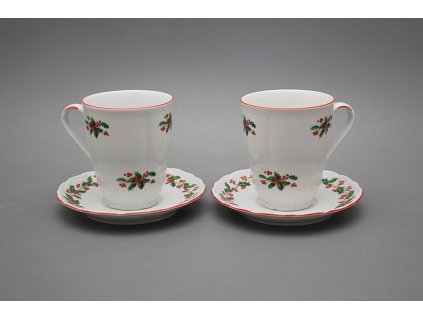 Hrnek 0,3l s podšálkem Verona Vánoční Cesmína CL č. 1