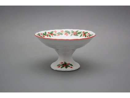 Kompotová miska na noze Verona Vánoční Cesmína KCL č. 1