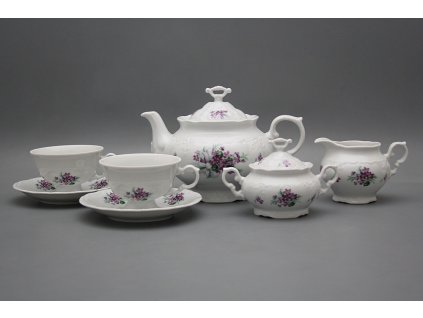 Čajová souprava Marie Louise Viola s mašlí 15dílná BB č. 1