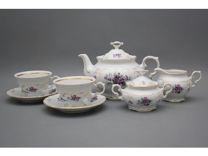 Čajová souprava Marie Louise Viola s mašlí 15dílná GL LUX č. 1