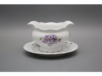 Omáčník 0,4l litý s podšálkem Ofélie Fialky BB č. 1