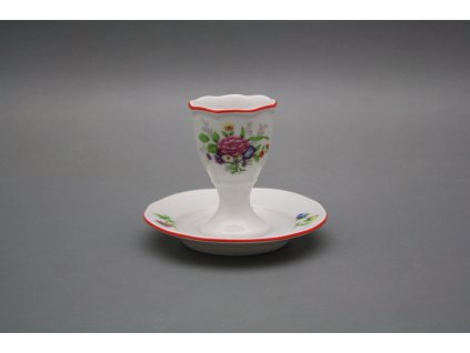 Kalíšek na vejce s podstavcem Rokoko Míšeňská kytice CL č. 1