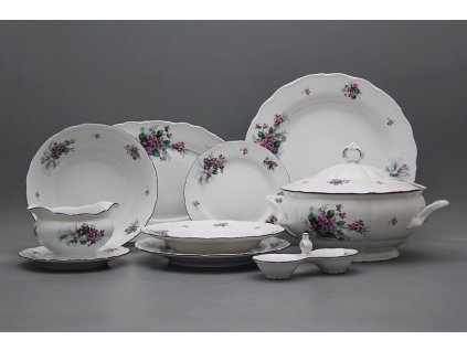 Jídelní souprava Verona/Ofélie Viola s mašlí 26dílná KFL č. 1