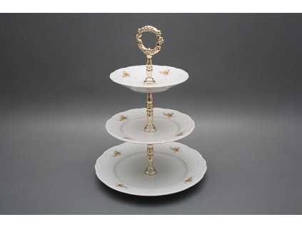 Etažér třípatrový Marie Louise Čajové růžičky EBB č. 1