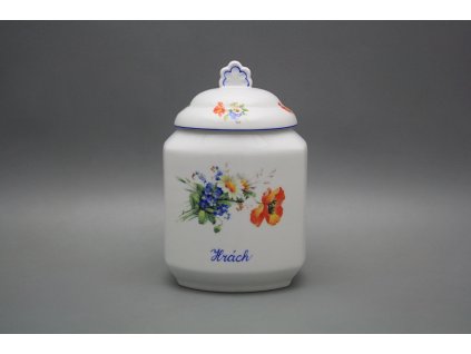 Dóza na poživatiny 1,1l s víčkem Polní kvítí AL č. 1