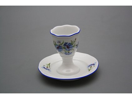 Kalíšek na vejce s podstavcem Rokoko Chrpy AL č. 1