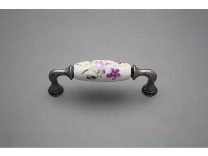Rustikální úchytka Bohemia 96mm Fialky V4 FV č. 1