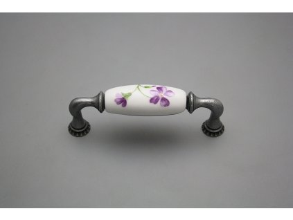 Rustikální úchytka Bohemia 96mm Fialky V5 FV č. 1