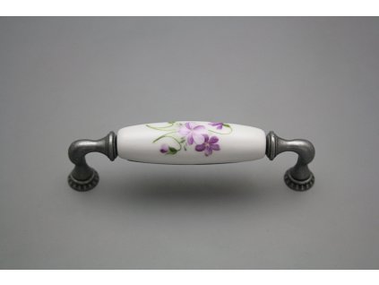 Rustikální úchytka Bohemia 128mm Fialky FV č. 1