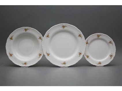 Talířová souprava Ofélie Čajové růžičky S/S 18dílná ABB č. 1