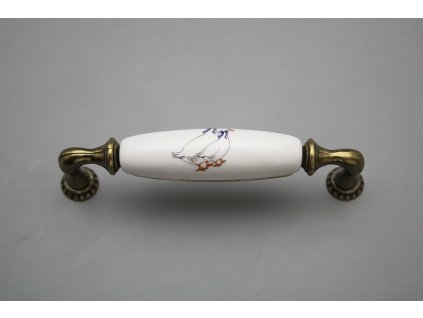 Rustikální úchytka Bohemia 128mm Husy č. 1