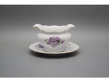 Omáčník 0,4l litý s podšálkem Ofélie Fialky GL č. 1