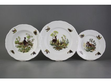 Talířová souprava Marie Louise Myslivci 18dílná GBB č. 1