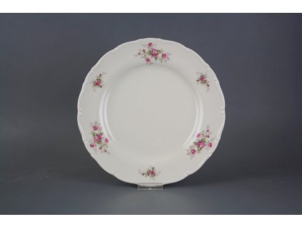 Talíř mělký 25cm Ofélie IVORY Růžičky růžové S/M ABB č. 1