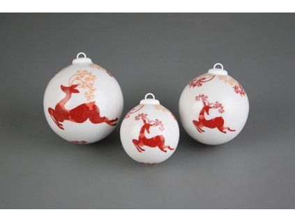 Vánoční koule MALÁ Reindeers Red BB č. 1