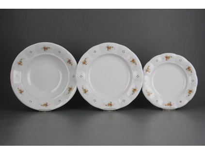 Talířová souprava Benedikt Čajové růžičky 18dílná H4T ABB č. 1