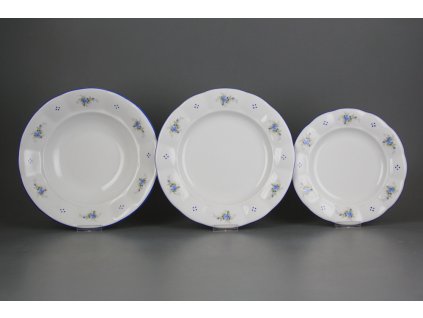 Talířová souprava Benedikt Světlemodré růžičky 36dílná A4T AAL č. 1
