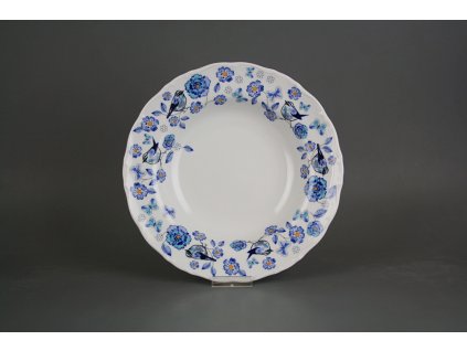 Talíř hluboký 23cm Ofélie Blue Bird Garden č. 1