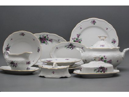 Jídelní souprava Marie Louise Viola s mašlí 28dílná KGL č. 1