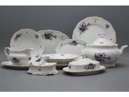 Jídelní souprava Marie Louise Viola s mašlí 28dílná KGL LUX č. 1