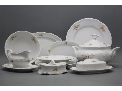 Jídelní souprava Marie Louise Čajové růžičky 28dílná EBB č. 1