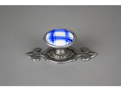 KNOMAR RUSTIKÁLNÍ ÚCHYTKA 35CM S ROZETOU KANAFAS AZUROVÝ FV