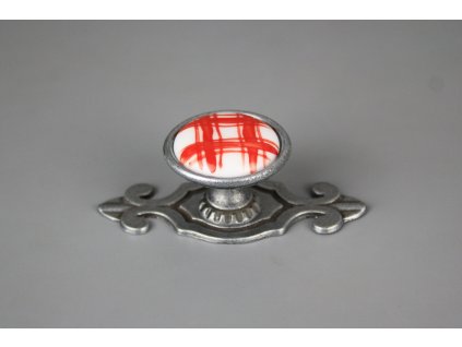 KNOMAR RUSTIKÁLNÍ ÚCHYTKA 35CM S ROZETOU KANAFAS ČERVENÝ FV