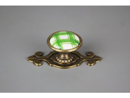 KNOMAR RUSTIKÁLNÍ ÚCHYTKA 35CM S ROZETOU KANAFAS ZELENÝ