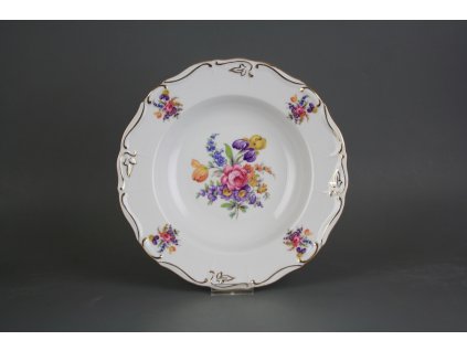 MLOKYK TALÍŘ HLUBOKÝ 23CM MARIE LOUISE KYTICE S KOSATCEM GGL LUX