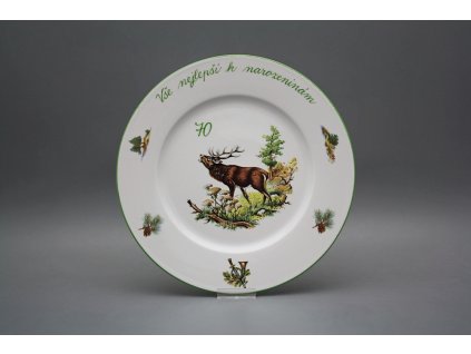 Dárkový talíř mělký 25cm Nina Jelen řvoucí ZL č. 1