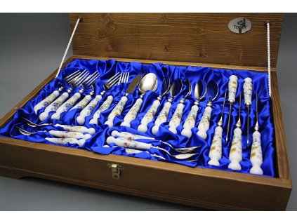 Souprava příborů Bohemia 1987 Kvetoucí louka BB 24dílná s kazetou č. 1