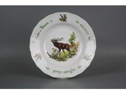 DARTAL TALÍŘ HLUBOKÝ 24,5CM S VĚNOVÁNÍM VERONA JELEN ŘVOUCÍ GZL