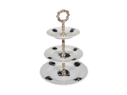 Etažér třípatrový Ofélie Rokokové panenky GBB (Barva Stříbrný)