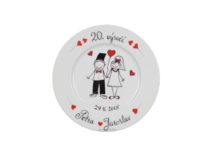 DARTAL DÁRKOVÝ TALÍŘ NINA 25CM VÝROČÍ SVATBY