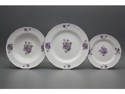 Talířová souprava Ofélie Fialky 18dílná GFL č. 1